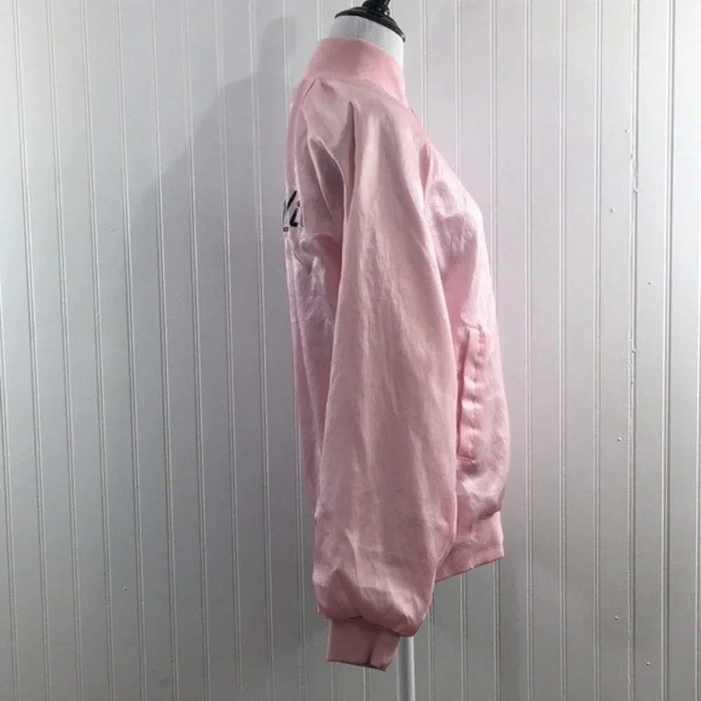 West‎ Ark USA Vintage Sue Pink Ladies Grease Button Bomber Jacket Womens Small